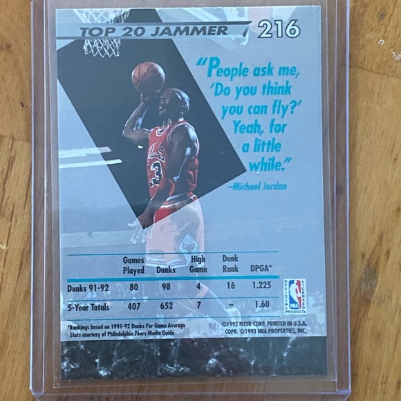 💯🏀MJ 92-93 Fleer Ultra Card🏀🔥#216 - Picture 2 of 2